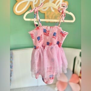 Angel Dear 3T girls 4th of July tulle bodysuit dress